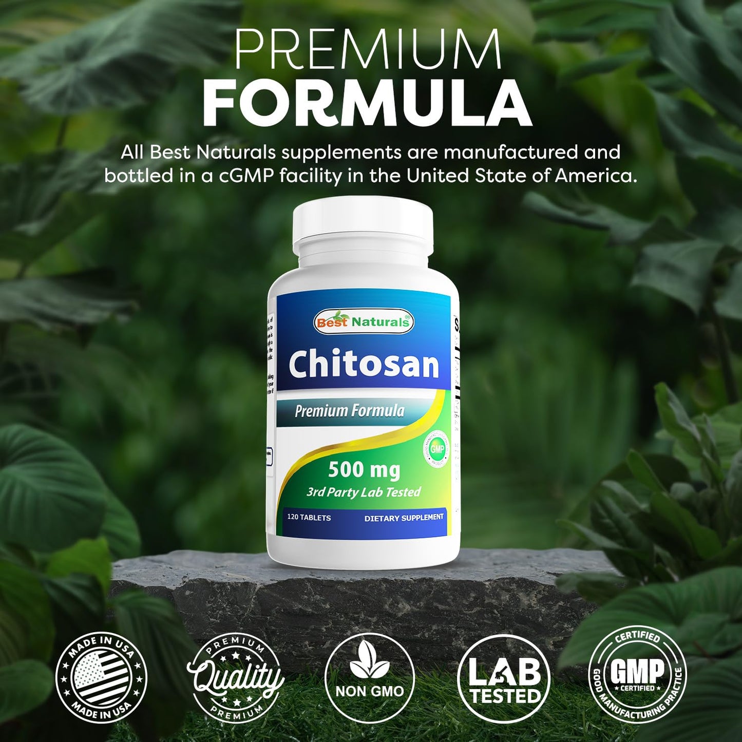 Best Naturals Chitosan 500 mg – 120 Tablets | Non-GMO & Gluten Free
