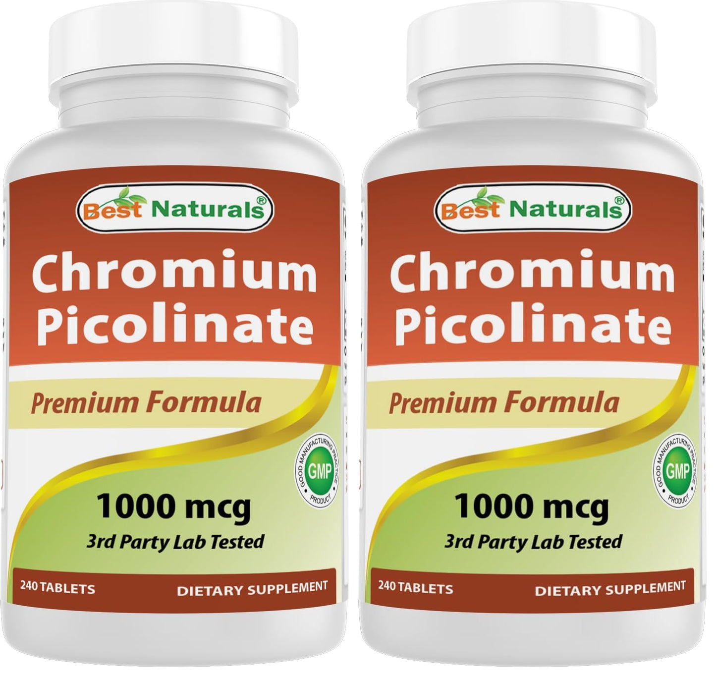 Best Naturals Chromium Picolinate 1000mcg — 240 Tablets (Pack of 2)