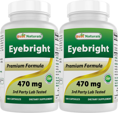 Best Naturals Eyebright 470 mg - 180 Capsules (180 Count, Pack of 2)