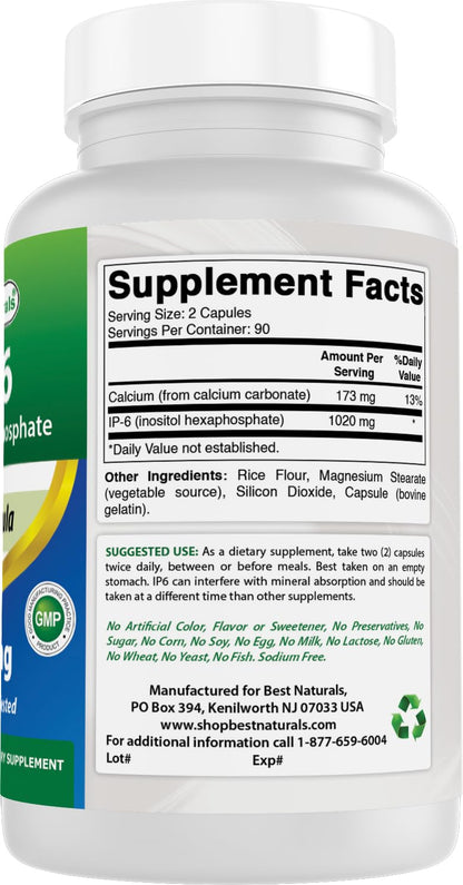 Best Naturals IP-6 510 mg 180 Capsules – Pack of 2