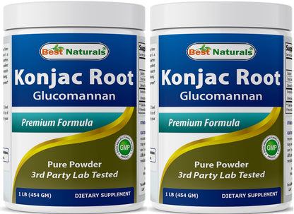 Best Naturals Konjac Glucomannan 2000mg per Serving - 2x1lb Packs