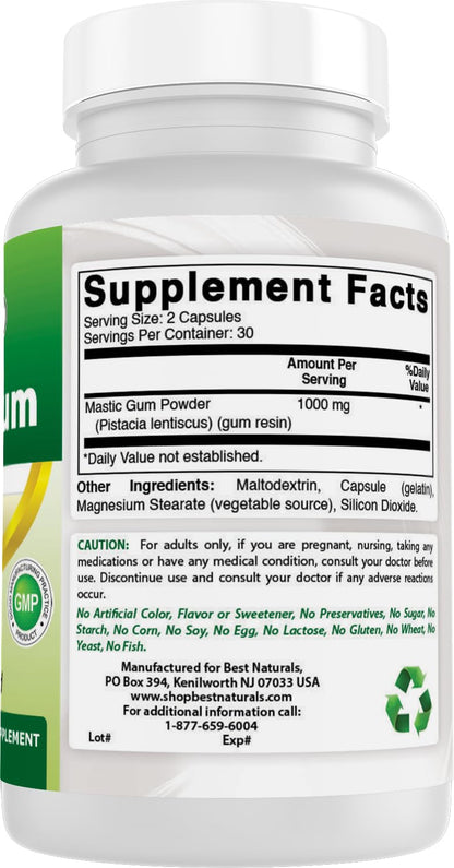 Best Naturals Mastic Gum 500 mg – 60 Capsules (Pack of 2)