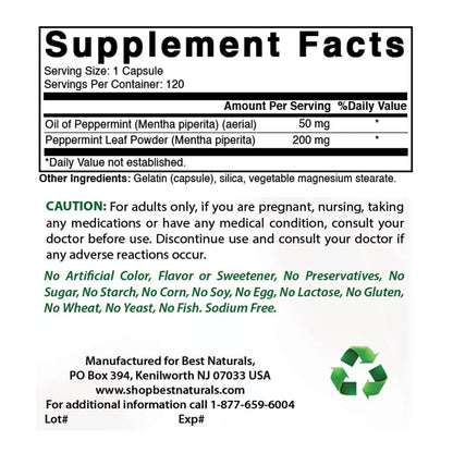 Best Naturals Peppermint Oil 250 mg 120 Capsules (120 Count (Pack of 3))