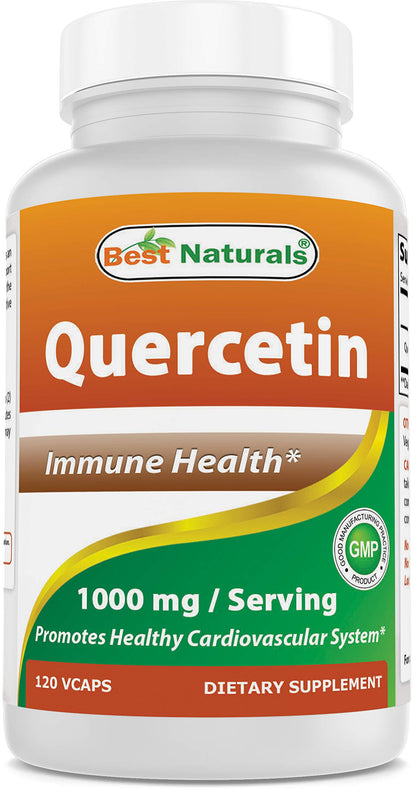 Best Naturals Quercetin 1000 mg per Serving | 120 Veggie Capsules (120 Count, Pack of 1)