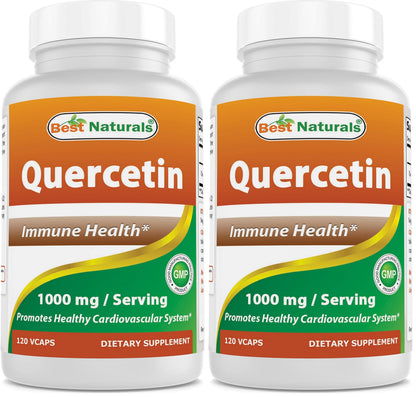 Best Naturals Quercetin 1000 mg Veggie Capsules – 120 Count (Pack of 2)