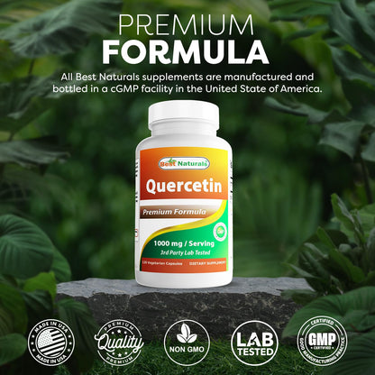 Best Naturals Quercetin 1000 mg Veggie Capsules – 120 Count (Pack of 2)