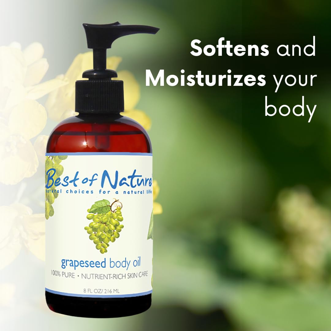 100% Pure Grapeseed Oil – Unscented Massage & Body Oil (8 oz)