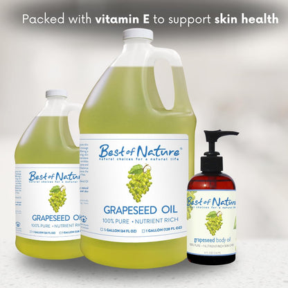 100% Pure Grapeseed Oil – Unscented Massage & Body Oil (8 oz)
