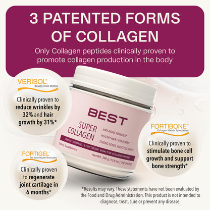 BEST Super VERISOL Collagen Powder for Women – Unflavored, 30 Servings