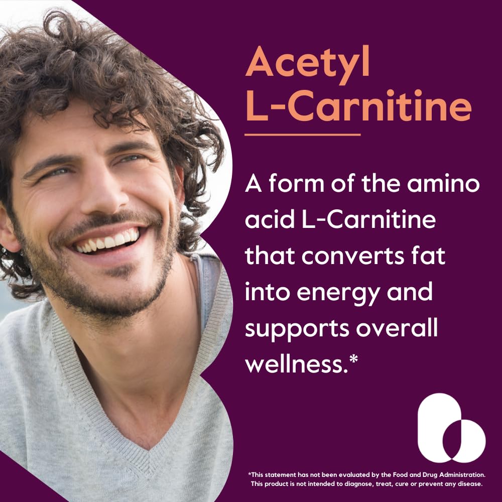 BESTVITE Acetyl L-Carnitine 500mg – 240 Vegan Capsules, No Stearates, Gluten Free, Non-GMO
