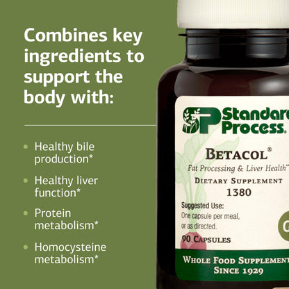 Betacol - Liver Support & Bile Production | Standard Process | 90 Capsules