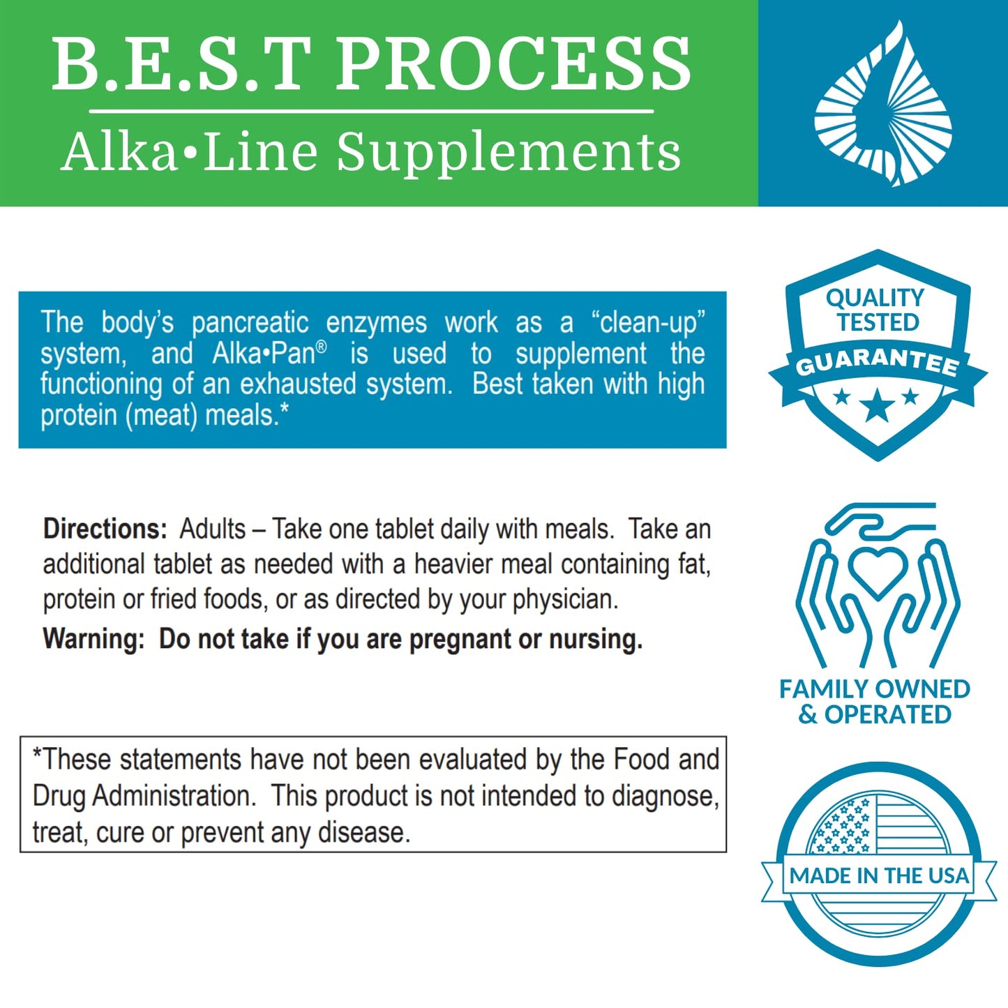 Morter HealthSystem Alka•Pan Best Process Alkaline – Natural Digestive Supplement with Pancreatic Enzymes