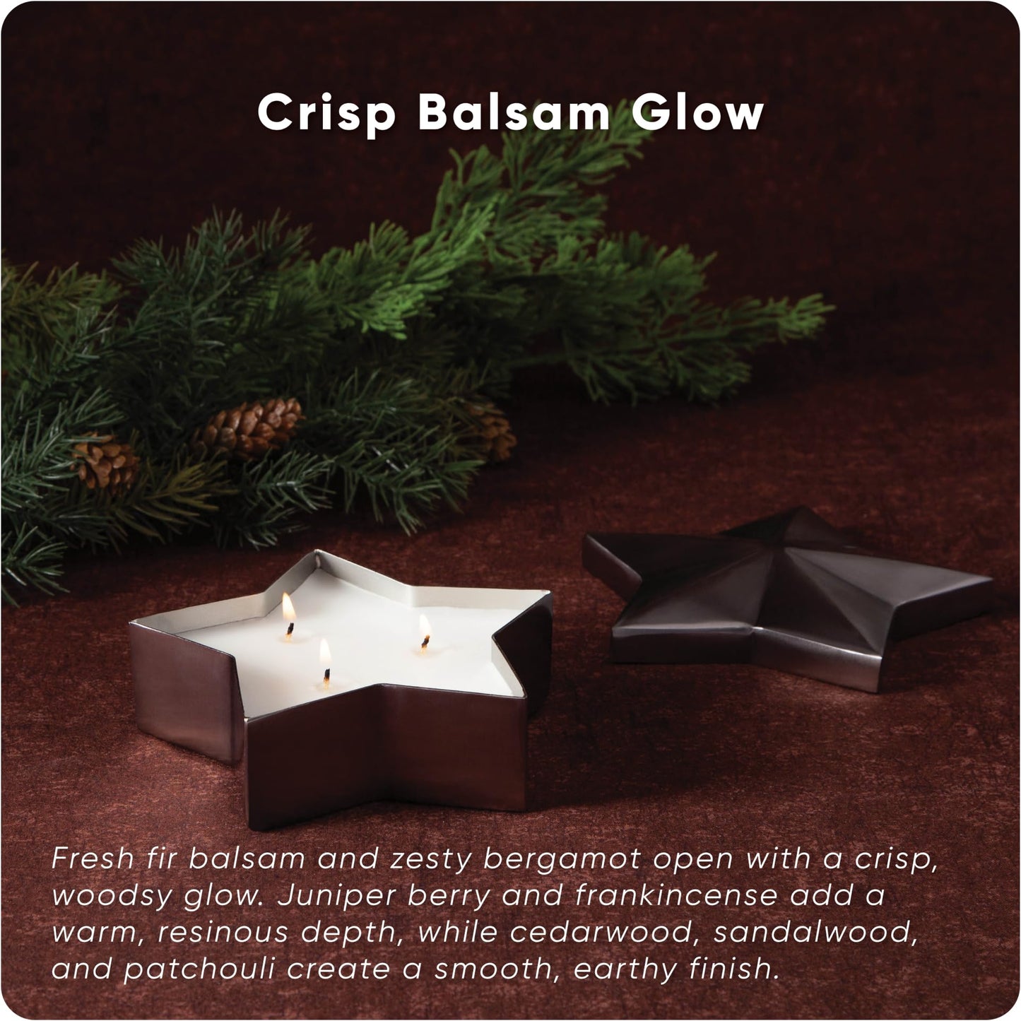 Bethlehem Lights Set of 2 Silver Star-Shaped Candles – Smokeless, Dripless Holiday Decor