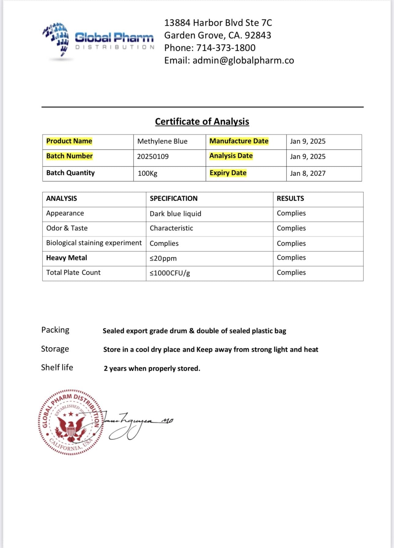 BETTER LIFE LAB Methylene Blue Capsules – Pharmaceutical-Grade Formula – 60 Count – Brain, Energy & Cellular Health