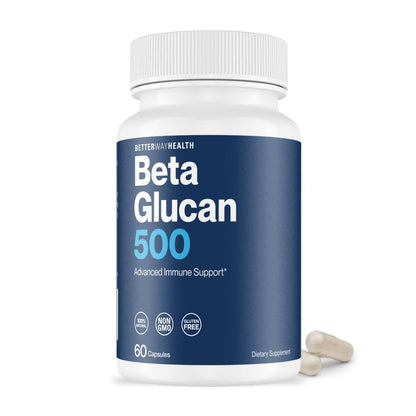 Better Way Health Beta Glucan 500 - Highly Purified 1,3/1,6 Glucan, 500 mg, 60 Capsules