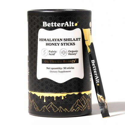 BetterAlt Shilajit Sticks with Organic Honey & Saffron | 30 Sticks for Energy & Immunity