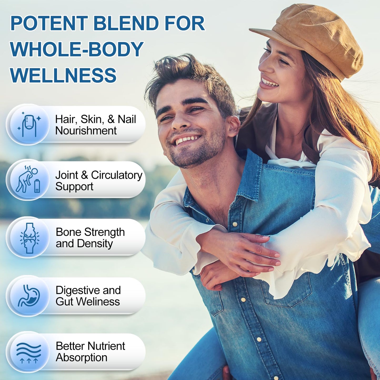BEWORD Multi Collagen Softgels – 240 Capsules, 4-Pack | Type I, II, III, V, X + Vitamin C & Hyaluronic Acid