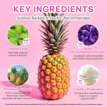 Beyxdu Probiotics for Women Gummies with Slippery Elm – Feminine Balance, Vaginal Probiotics & Prebiotics