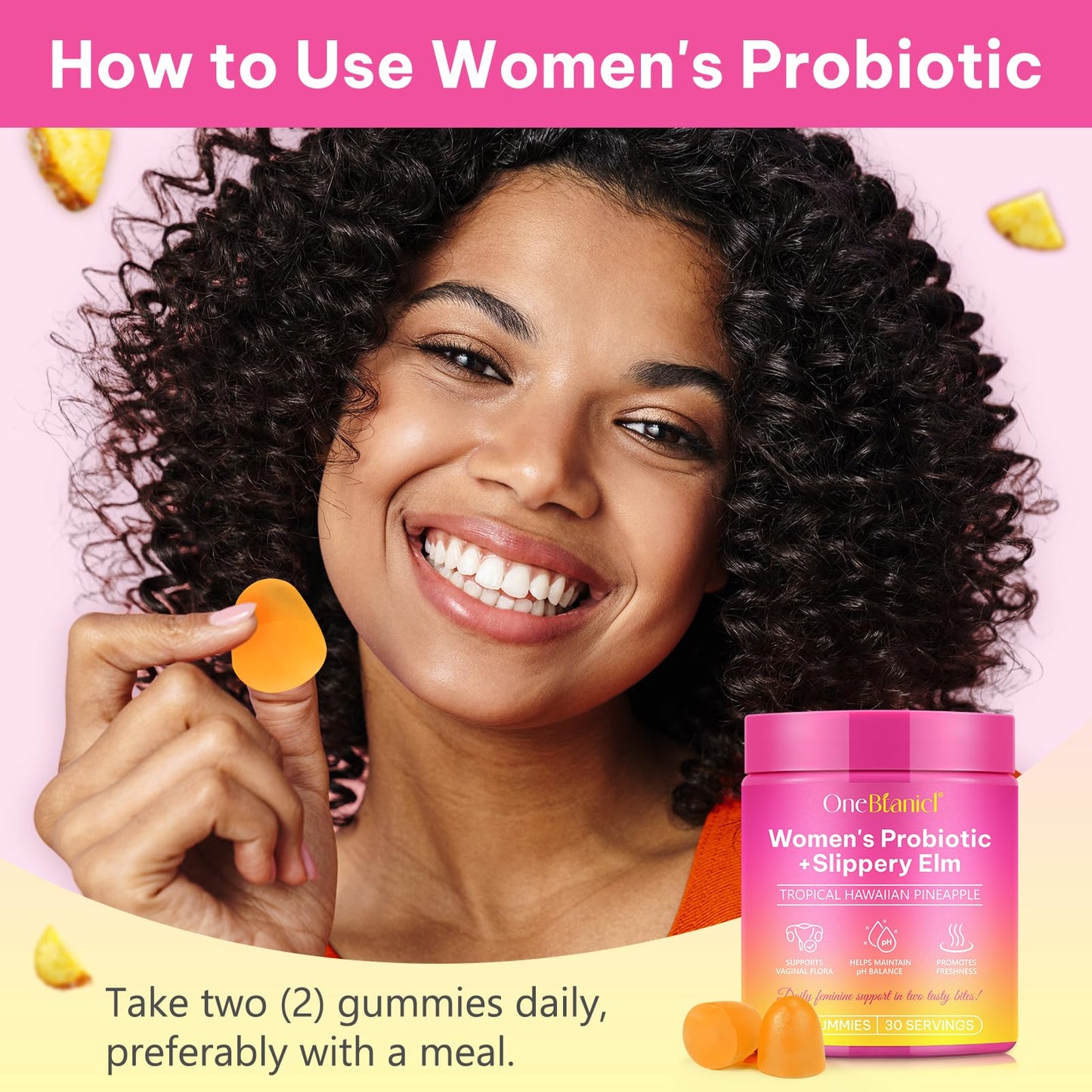 Beyxdu Probiotics for Women Gummies with Slippery Elm – Feminine Balance, Vaginal Probiotics & Prebiotics