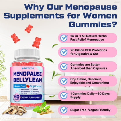 Biegeos Menopause Gummies 16-in-1 Probiotic – Sugar-Free, 60 Gummies, Vegan