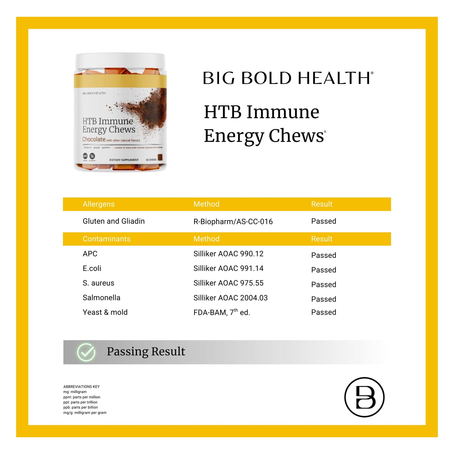 BIG BOLD HEALTH HTB Immune Energy Chews – Organic Tartary Buckwheat, Chocolate Flavor, Zinc & Vitamins (60 Chews)