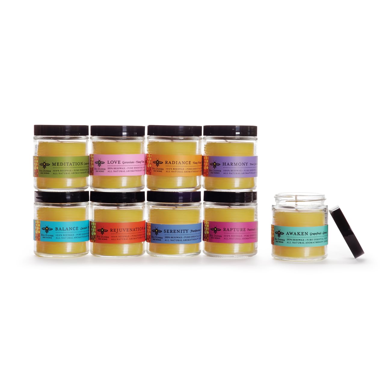 Big Dipper Wax Works Beeswax Aromatherapy Candle – Harmony Lavender, 3.2 oz, Hand-Poured
