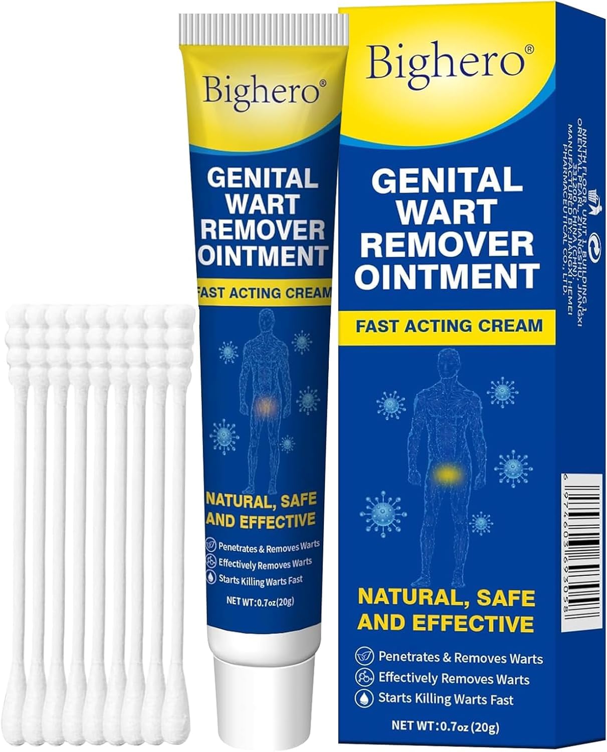 Bighero Wart Fast Acting Cream – High-Strength Wart Care (17% Salicylic Acid) | NDC 84010-047-01