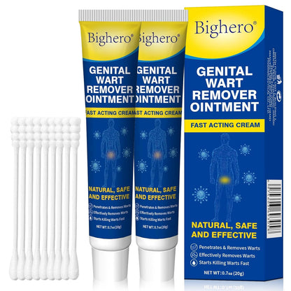 Bighero 2-Pack Wart Fast Acting Gel – Genital Warts, Plantar Warts, Common Warts & Corn