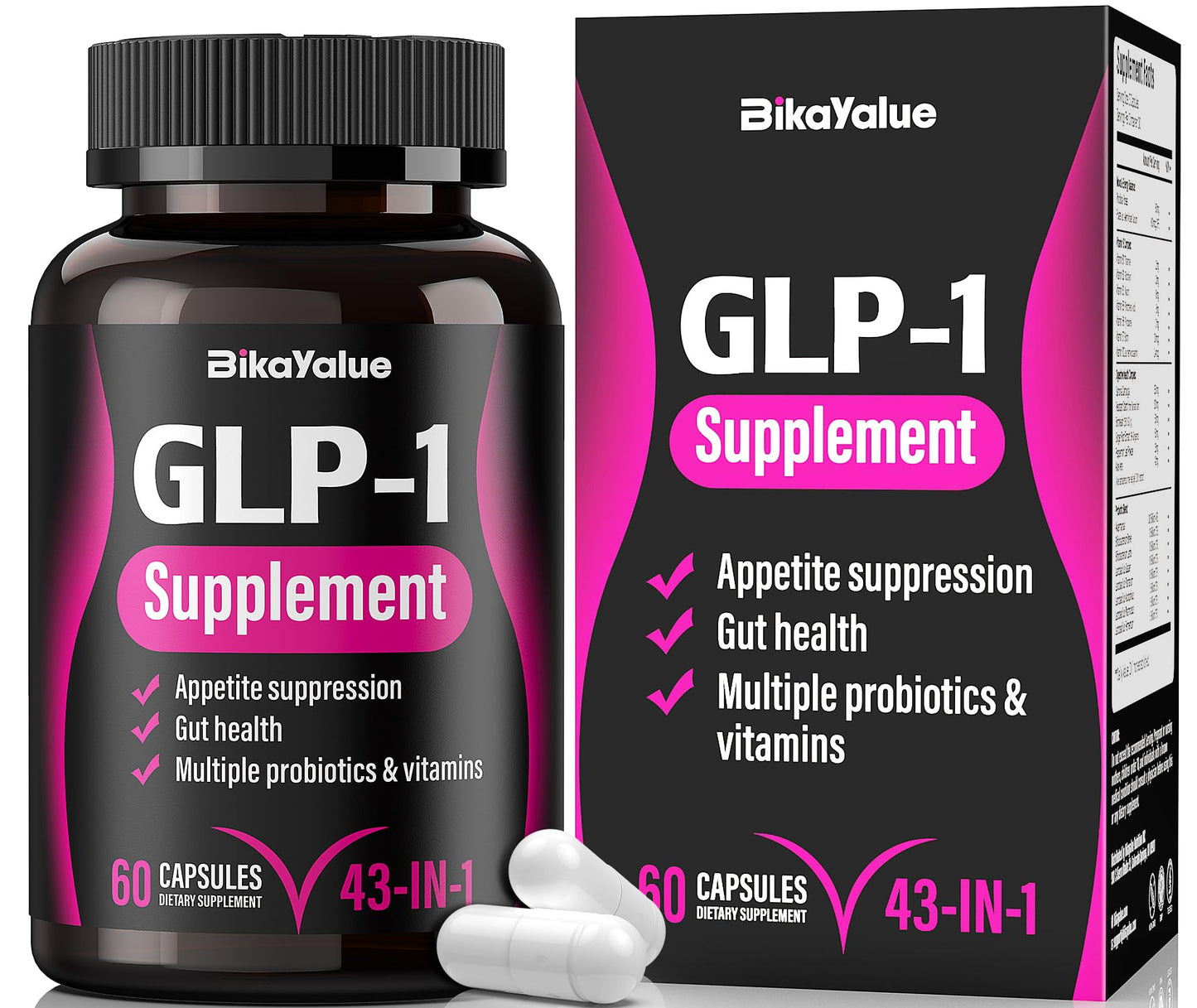BIKAYALUE GLP-1 Alternative with Akkermansia Probiotics – Metabolism & Gut Health, 60 Caps