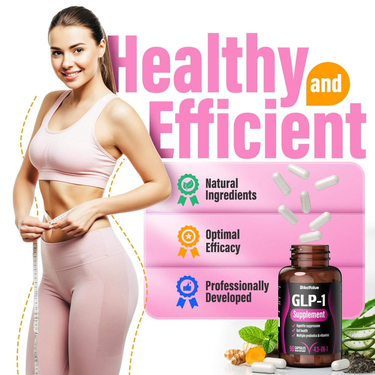 BIKAYALUE GLP-1 Alternative with Akkermansia Probiotics – Metabolism & Gut Health, 60 Caps
