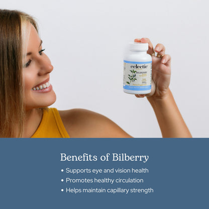 Eclectic Herb Bilberry Capsules | Vision Health & Cardiovascular Support | Vegan, Non-GMO
