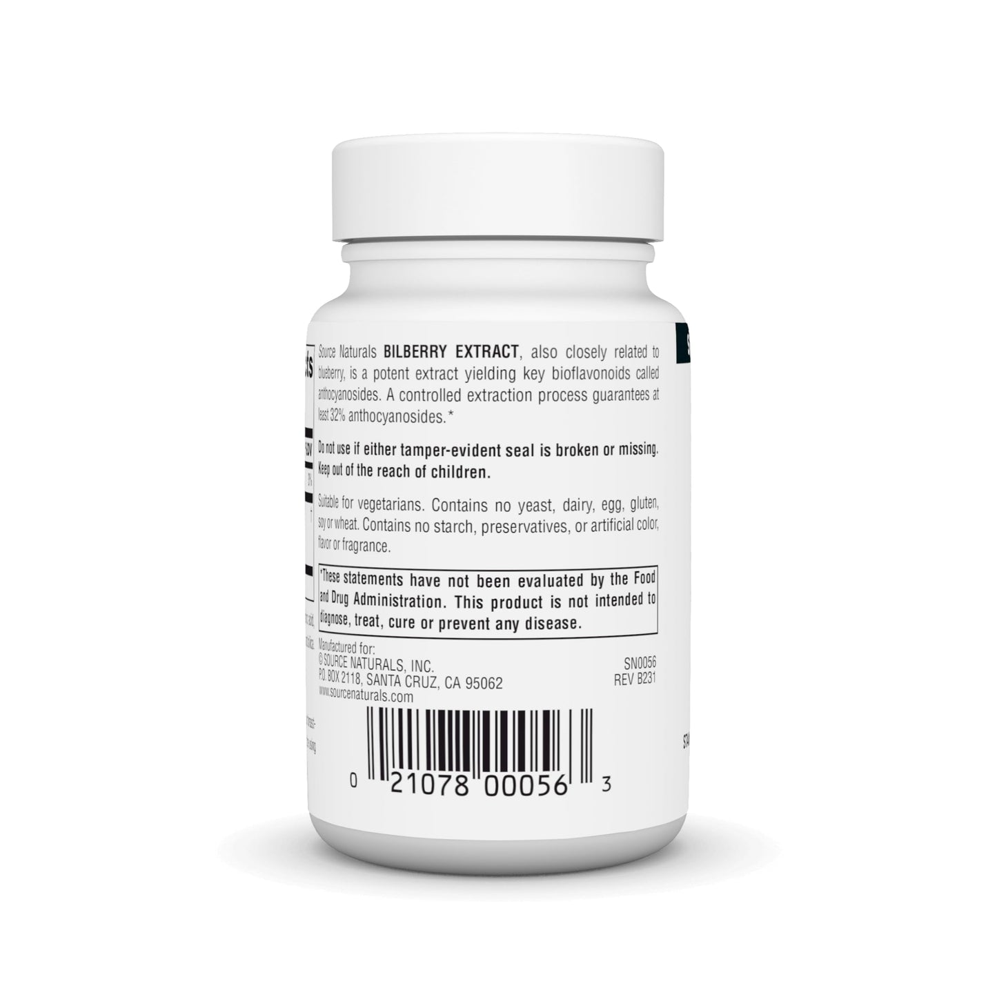 Source Naturals Bilberry Extract 100 mg | 120 Tablets | Anthocyanosides 32%