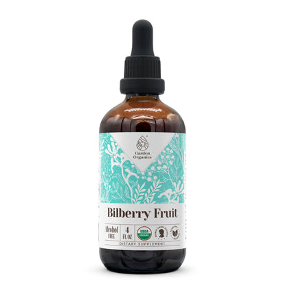 Bilberry Fruit USDA Organic Alcohol-Free Extract | High-Potency Tincture 4 oz