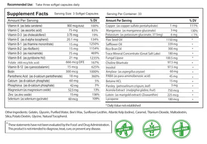 Bio-35 300ct Iron Gluten & Soy-Free – Vitamin-Mineral Formula