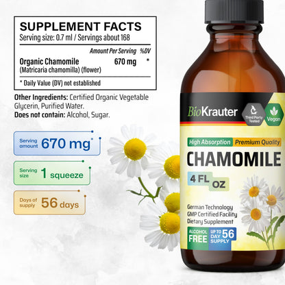 BIO KRAUTER Chamomile Tincture – Relaxation Support | Vegan, Alcohol-Free, Sugar-Free (Pack of 2)