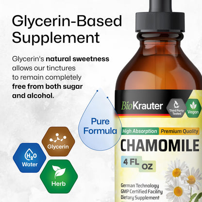 BIO KRAUTER Chamomile Tincture – Relaxation Support | Vegan, Alcohol-Free, Sugar-Free (Pack of 2)