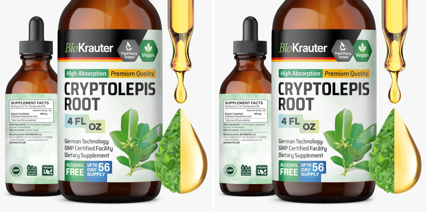 BIO KRAUTER Cryptolepis Sanguinolenta Extract — Vegan Immune Support Tincture, 4 Fl Oz (Pack of 2)