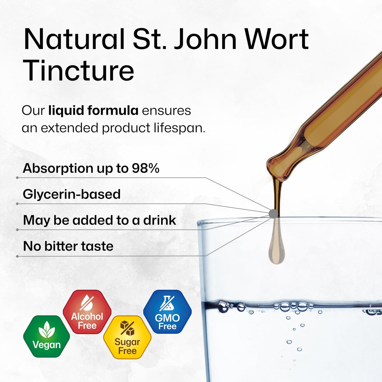 BIO KRAUTER St Johns Wort Tincture - Mood Support (Alcohol-Free, Vegan Drops, 4 fl oz)