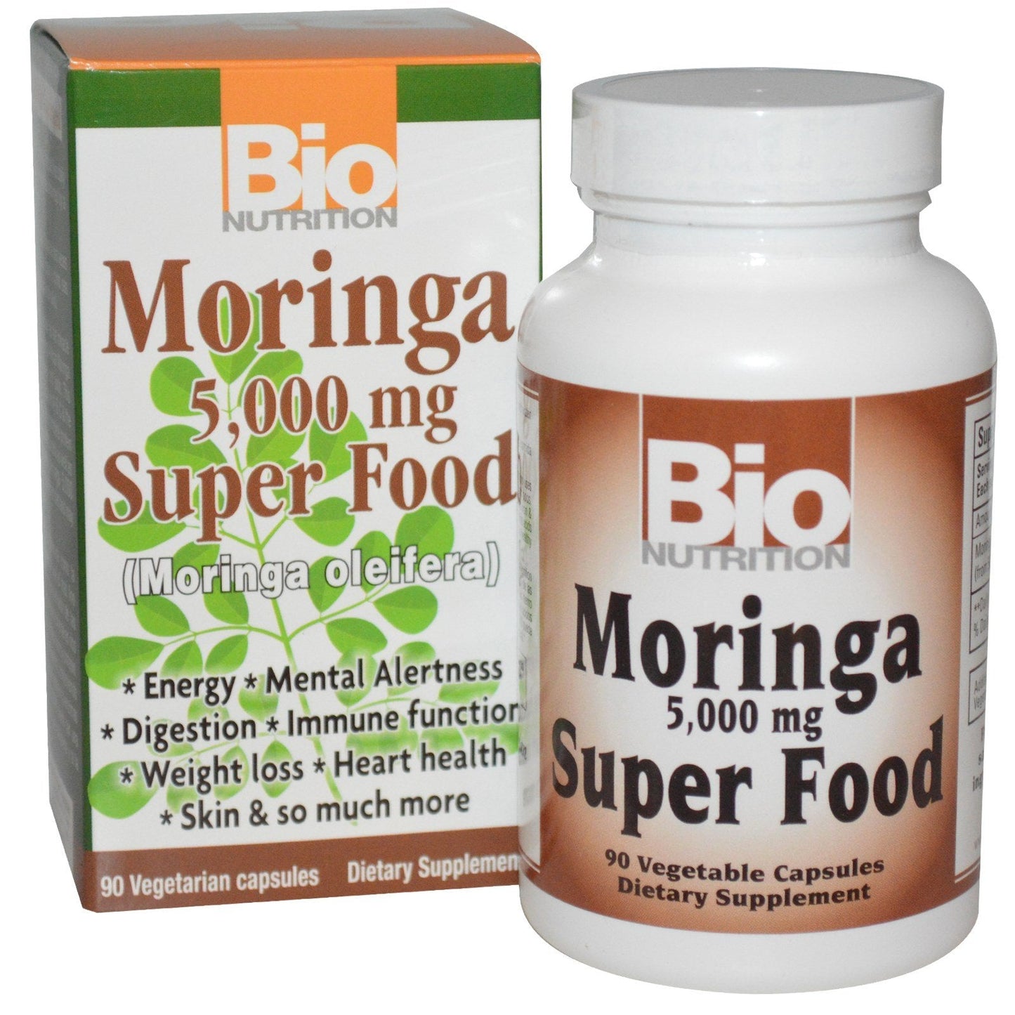 Bio Nutrition Moringa Oleifera 5000mg - 90 Veg Capsules | Immune & Digestive Health