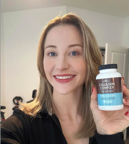 BioSchwartz Hydrolyzed Collagen Peptide Capsules – Multi-Collagen for Skin, Hair & Nails (Types I, II, III, V, X) with Vitamin C, Biotin, Keratin & Hyaluronic Acid – 135ct