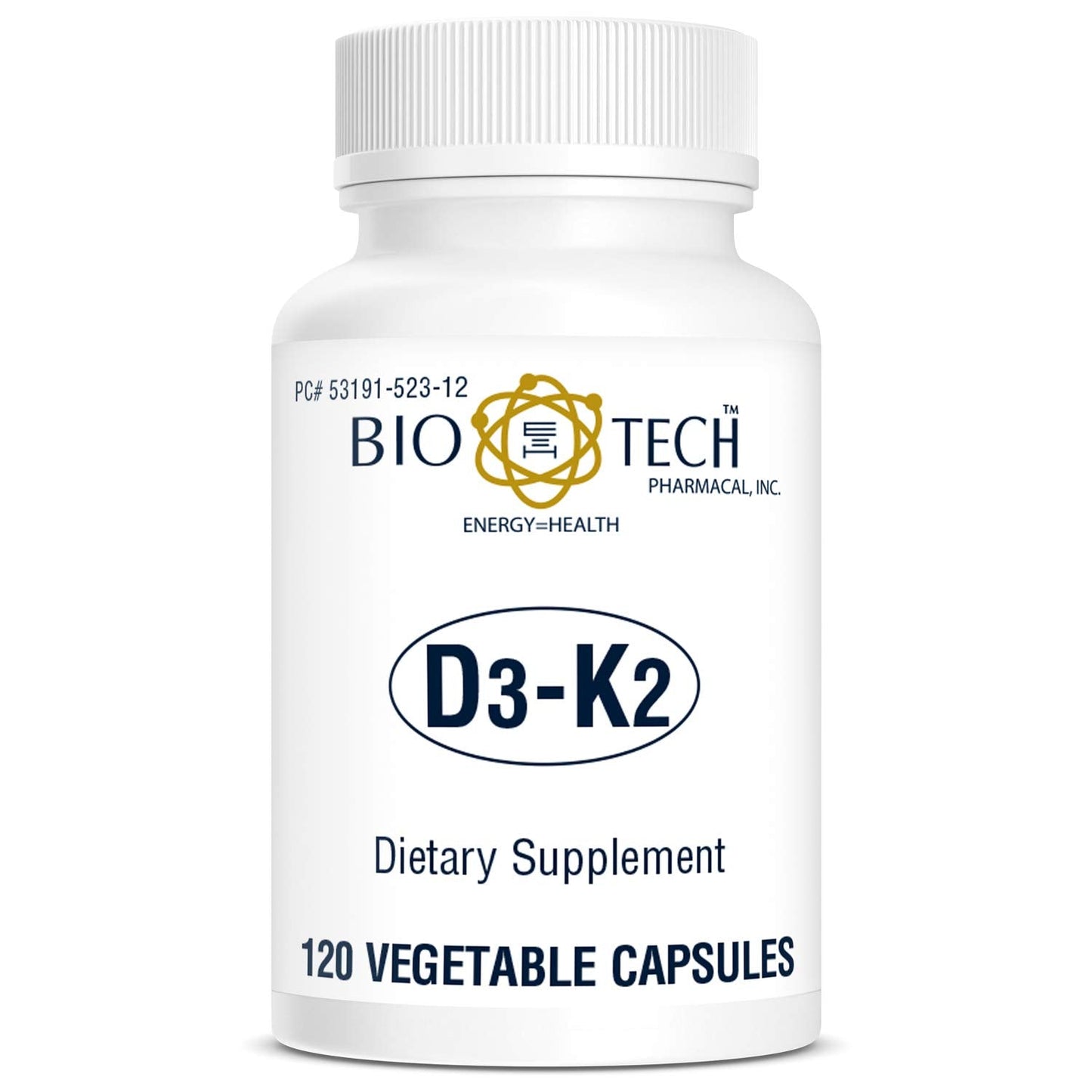 Bio-Tech D3-K2 120 Vegcaps – Vegan Vitamin D3 & K2 for Bone Health