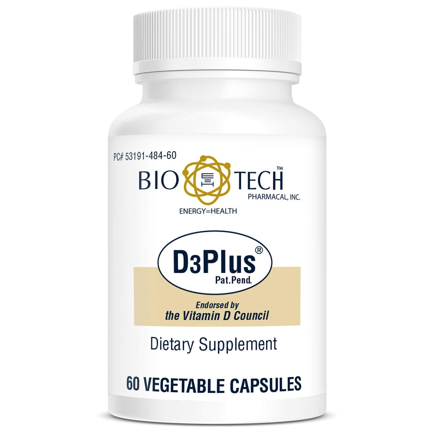 Bio-Tech Pharmacal D3 Plus (60 Count) - Vitamin D3 with K2, Magnesium and Zinc