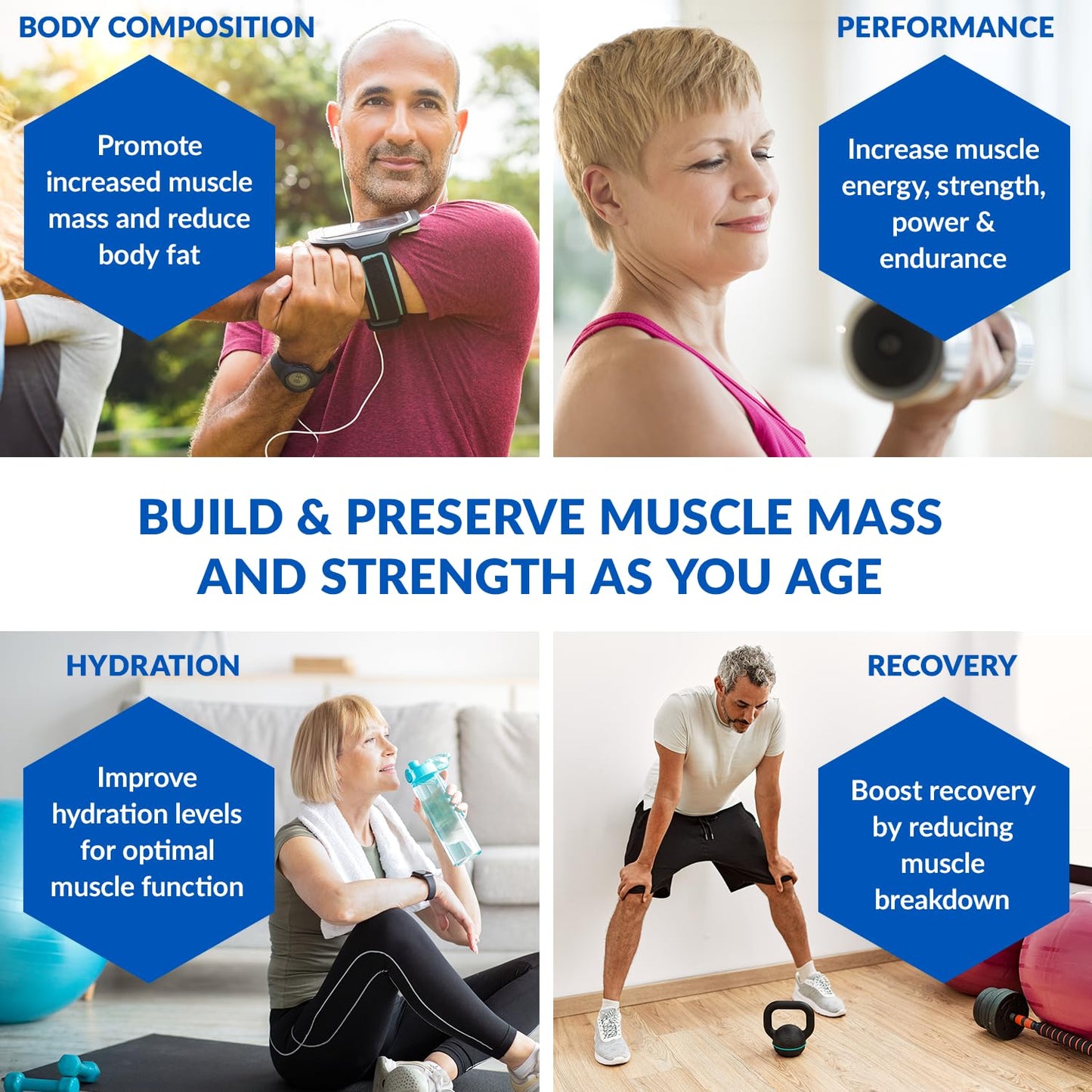 BioTrust Ageless Muscle Builder – Creatine HMB Powder with Vitamin D3 (Fruit Punch, 30 Servings)