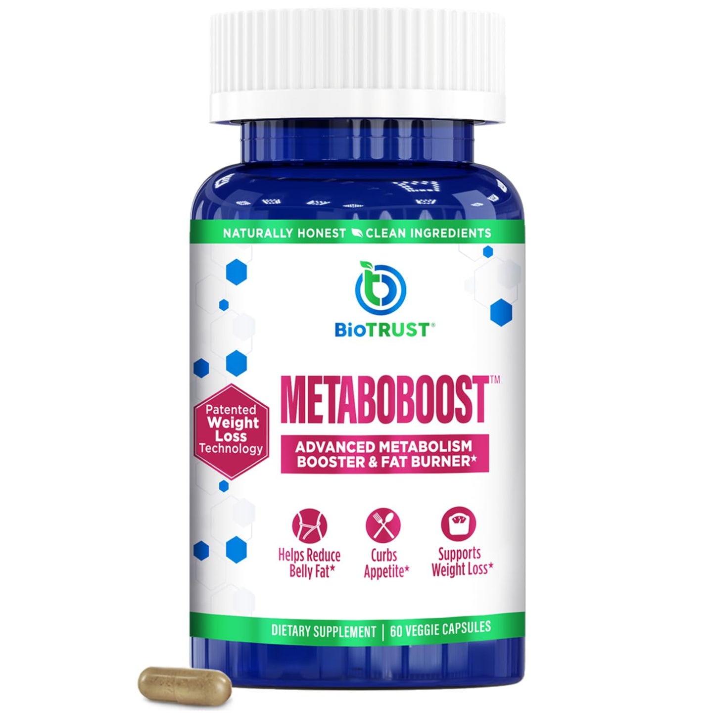 BioTrust MetaboBoost – Appetite Suppressant & Metabolism Booster – 60 Caps