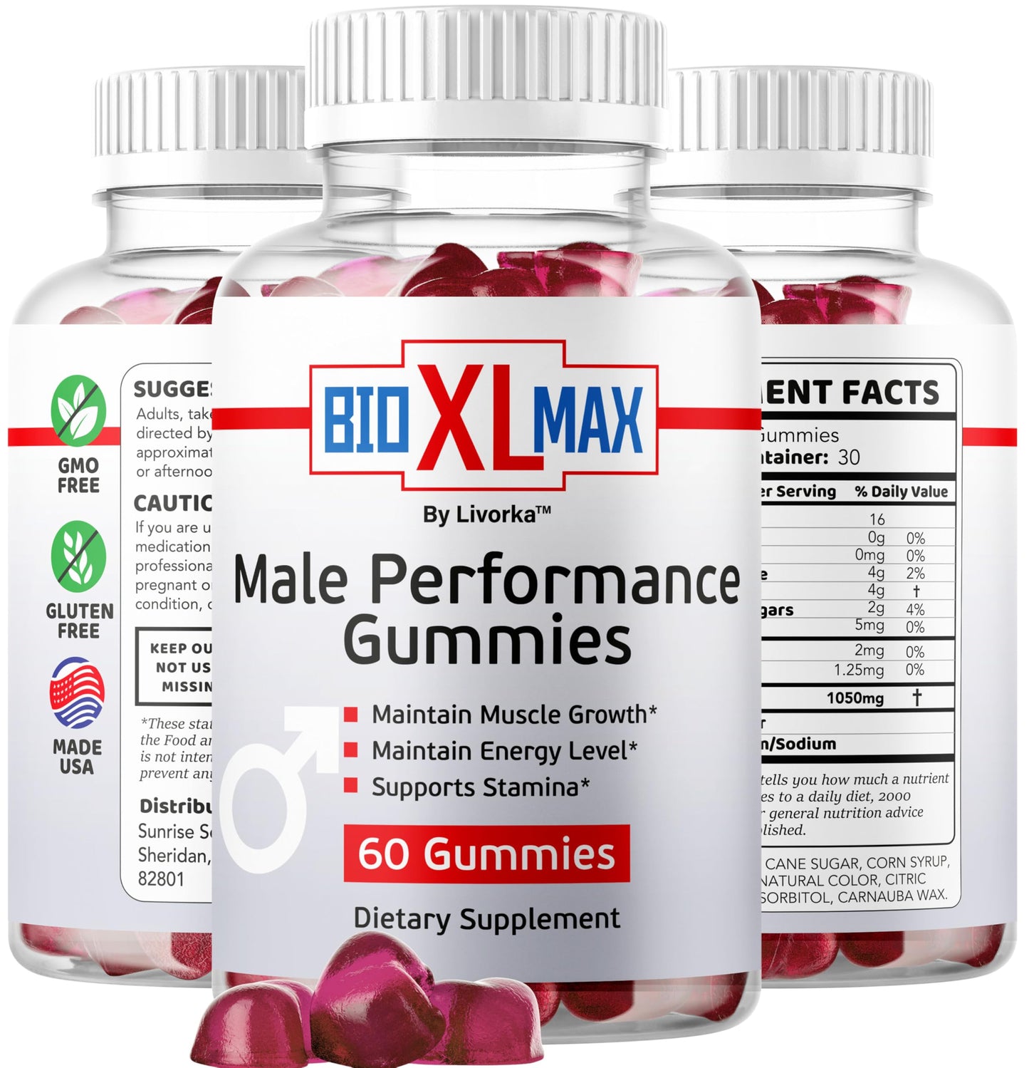 (2 Pack) Bio XL Max Gummies | Natural Energy & Wellness | 120 Gummies