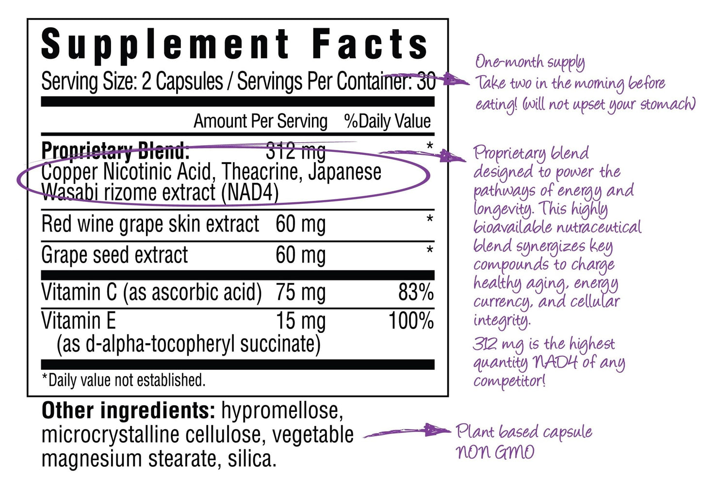 BioNAD NAD+ Natural Energy Booster - Boost NAD+, Supports Cardiovascular Health - Vegan/Non-GMO