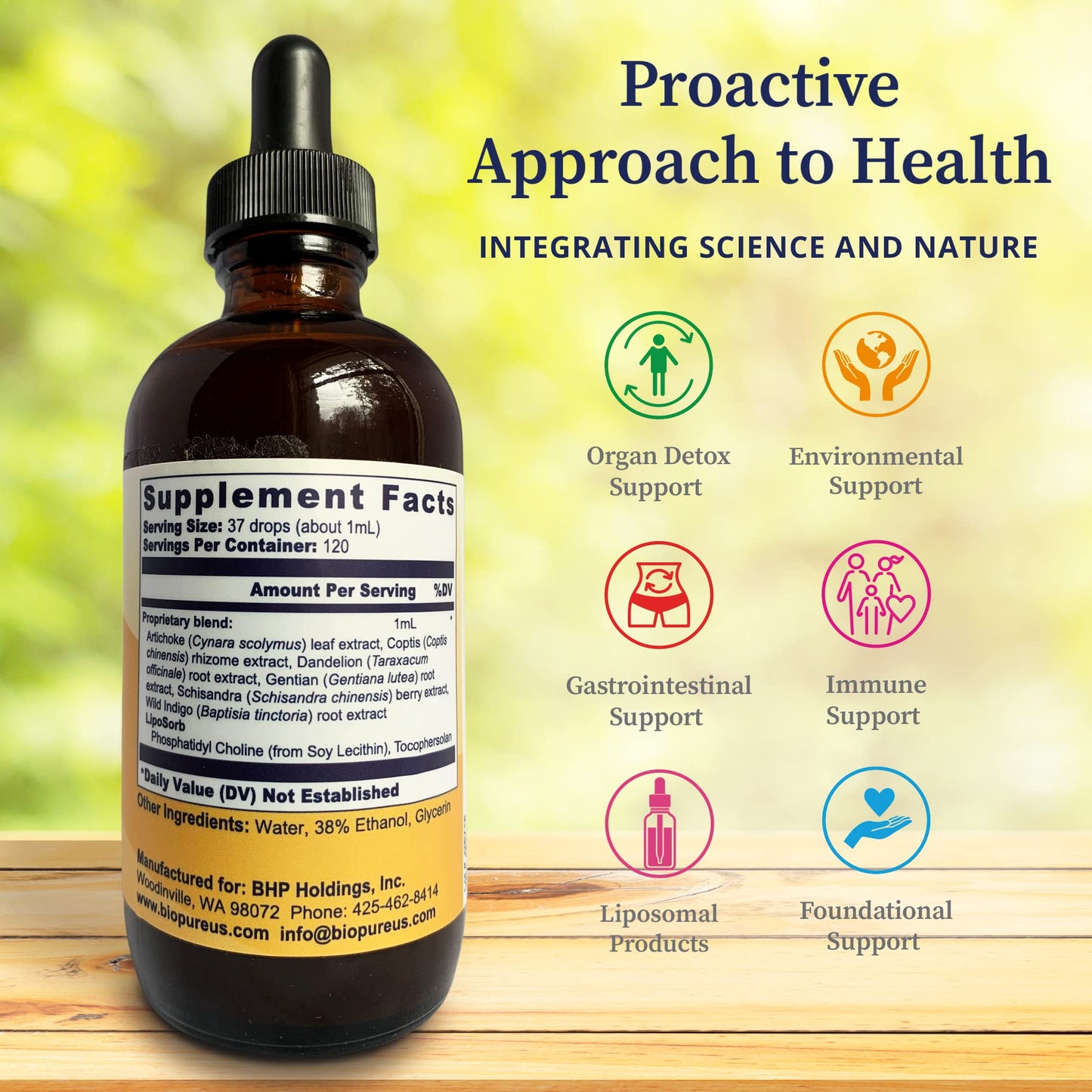 BioPure Livessence Herbal Tincture – 6-Extract Liposomal Liver, Gallbladder & Gut Support | 4 oz