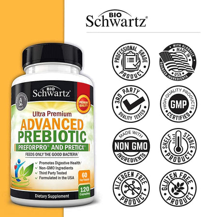 Advanced Prebiotics for Digestive Health – Clinically Validated Gut Support (2 Month Supply)