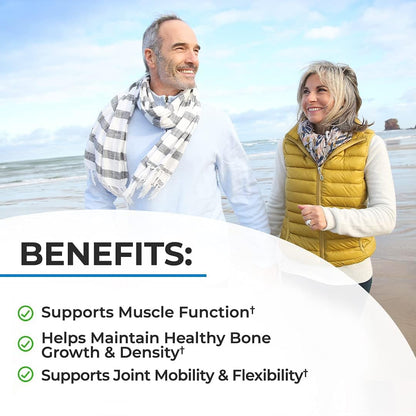 BioSchwartz Bone Strength Supplement - 9-in-1 Calcium Magnesium Zinc D3 K2 | 3rd Party Tested