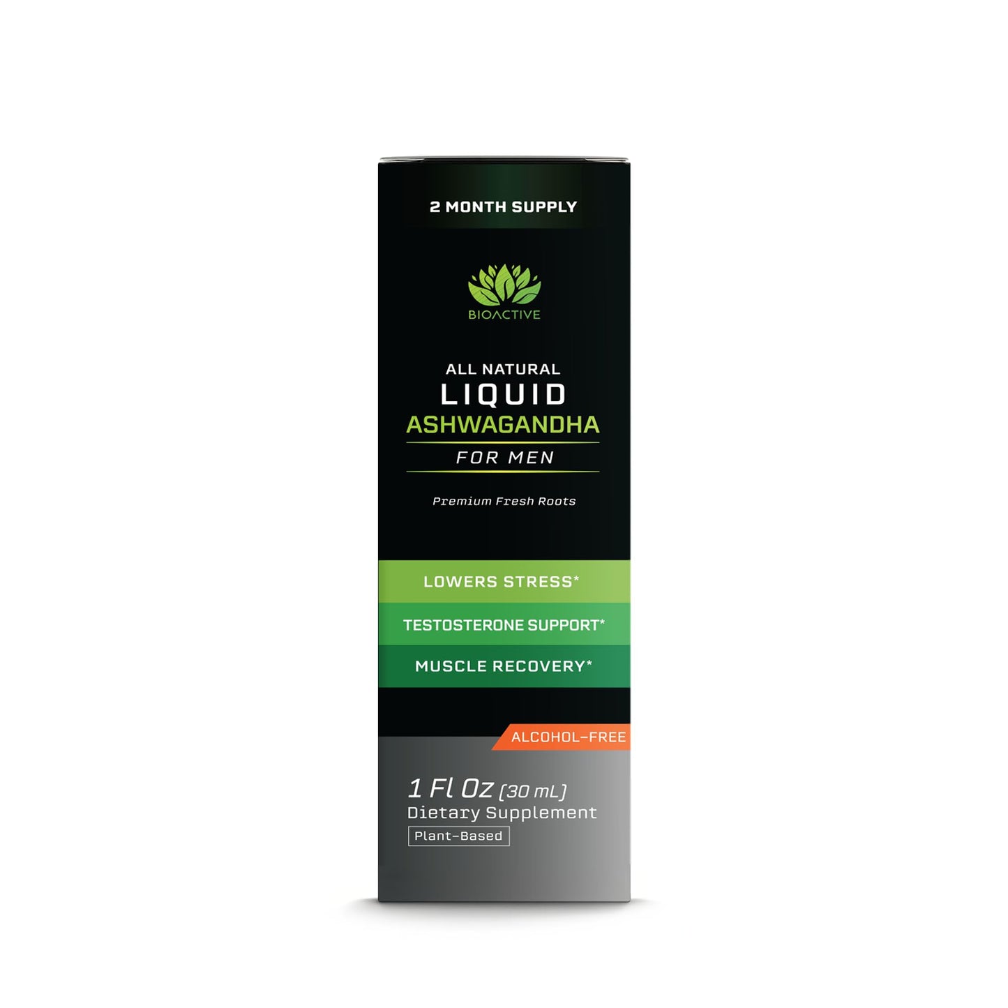 BIOACTIVE Liquid Ashwagandha Drops - Testosterone Support for Men